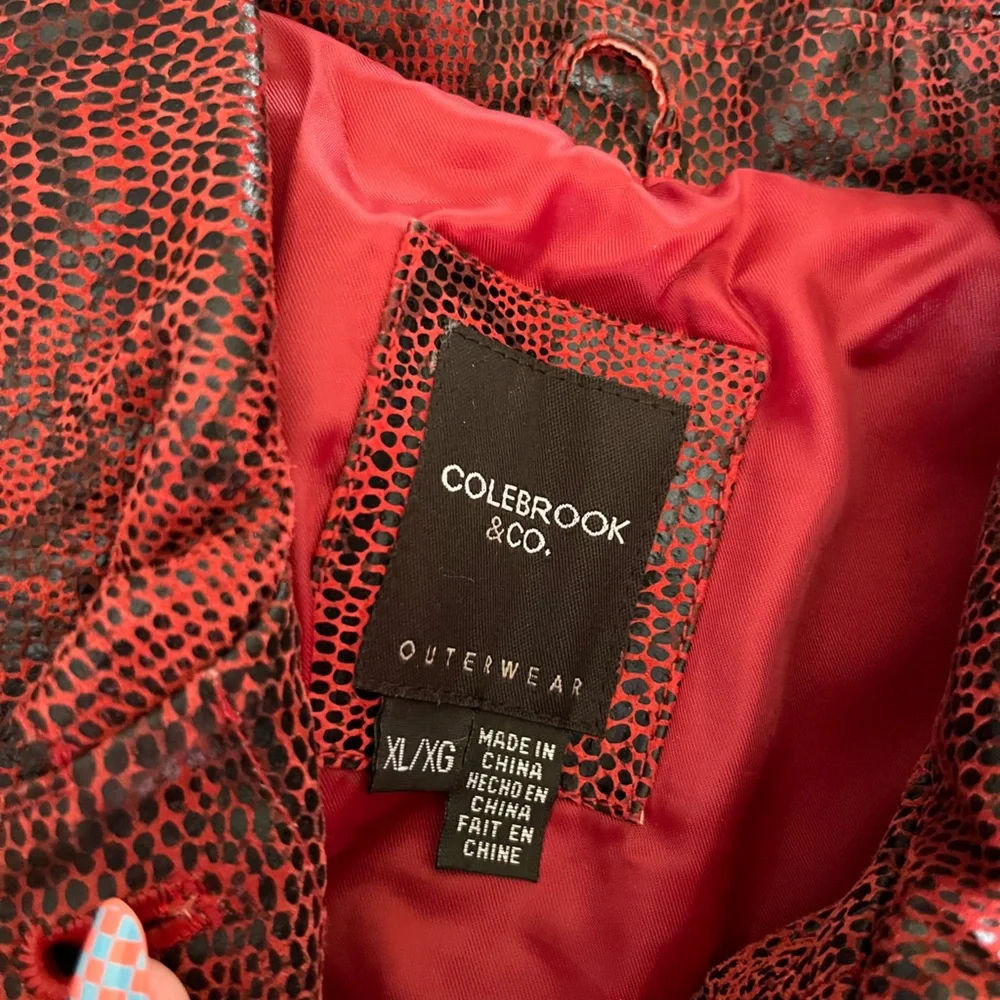 Vintage Colebrook & Co Red Leather Snake Skin Print Jacket and Pant Set - Picture 13 of 15